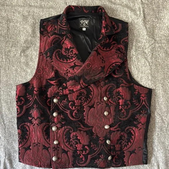 Shrine Aristocrat Vest Steampunk Gothic Tapestry Vest Men’s XL - Picture 2 of 12